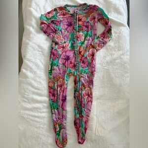 Posh Peanut Keilani Floral Bamboo Ruffle Footie Sleeper Outfit Girl 18-24 Mths